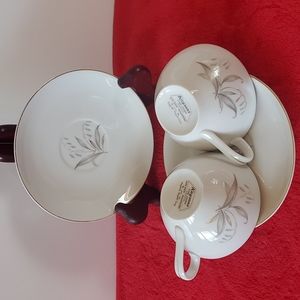 1961 Vintage Porcelain Kaysons,  Cups and Saucers. Fine China Japan